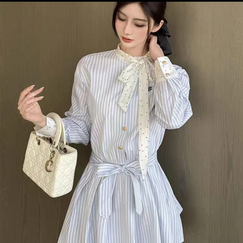 JOSR Long Sleeved Dress Women's Light Blue-2