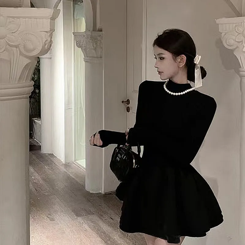JOSR Long Sleeved Dresses Women's Black-4