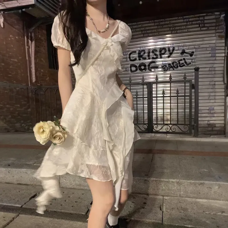 JOSR Short Sleeved Dress Women's White-3