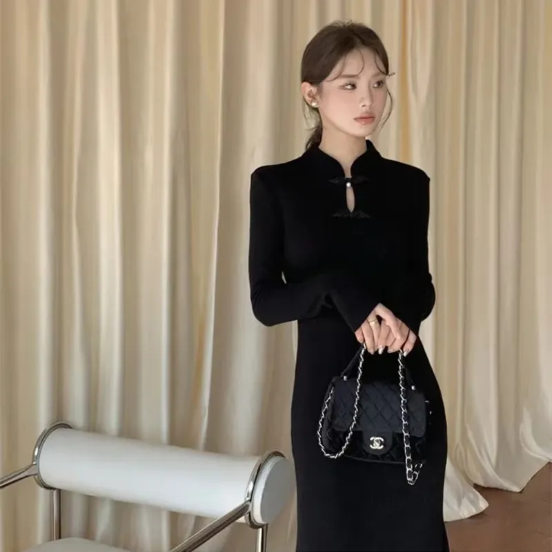 JOSR Long Sleeved Dresses Women's Black-3