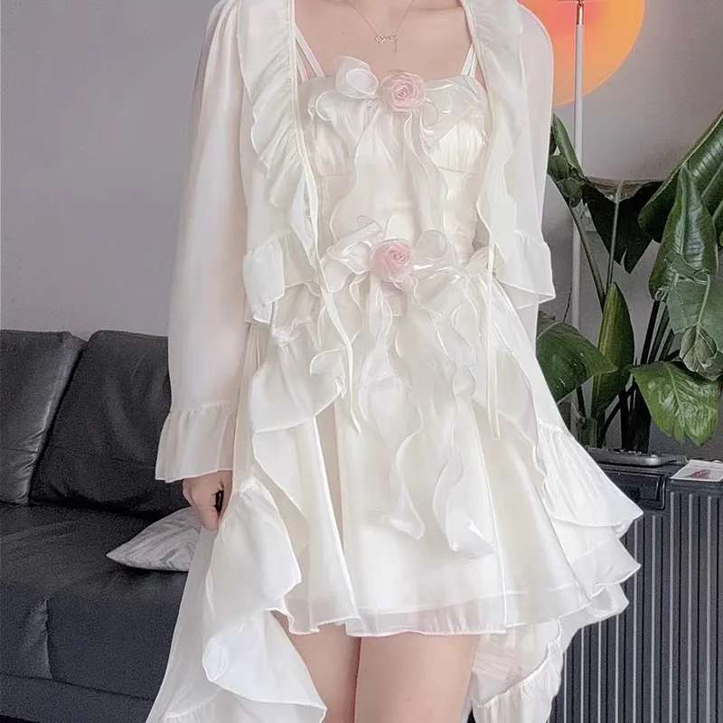 JOSR Slip Dresses Women's White-5