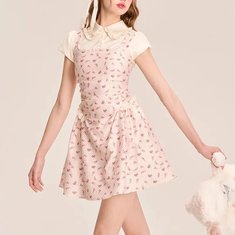 JOSR Short Sleeved Dresses Women's Pink-3