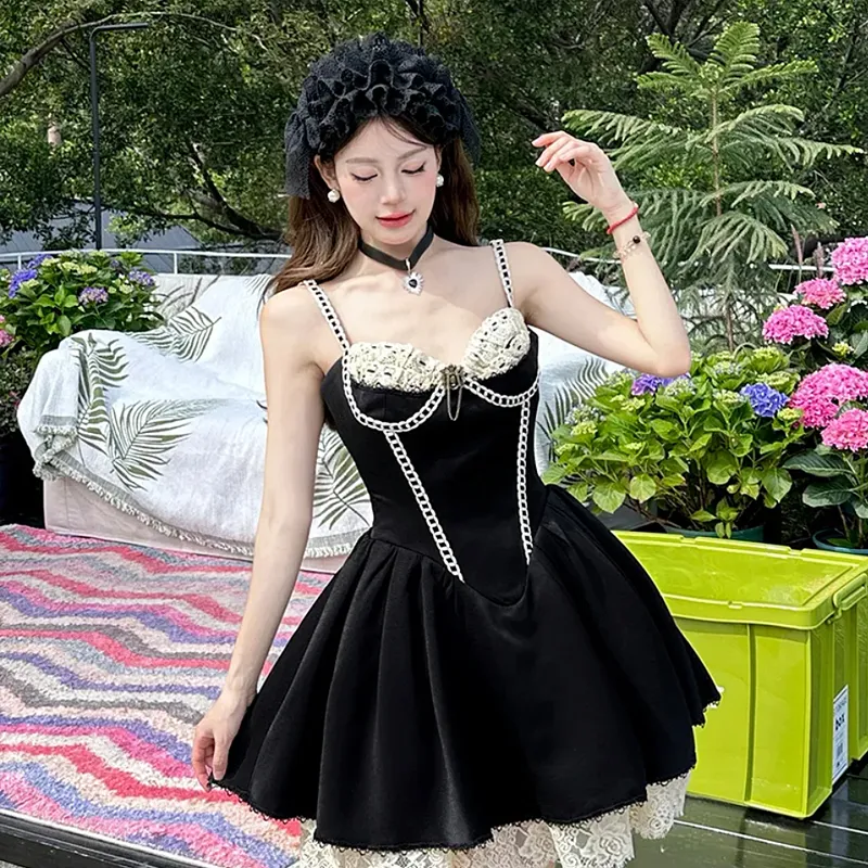 JOSR Slip Dresses Women's Black-4