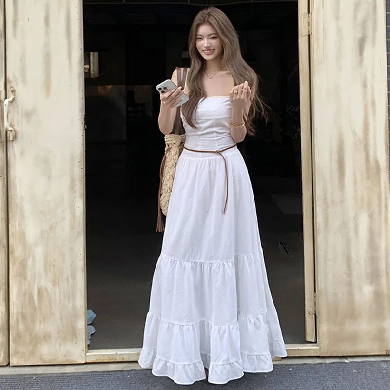 JOSR Slip Dresses Women's White-4