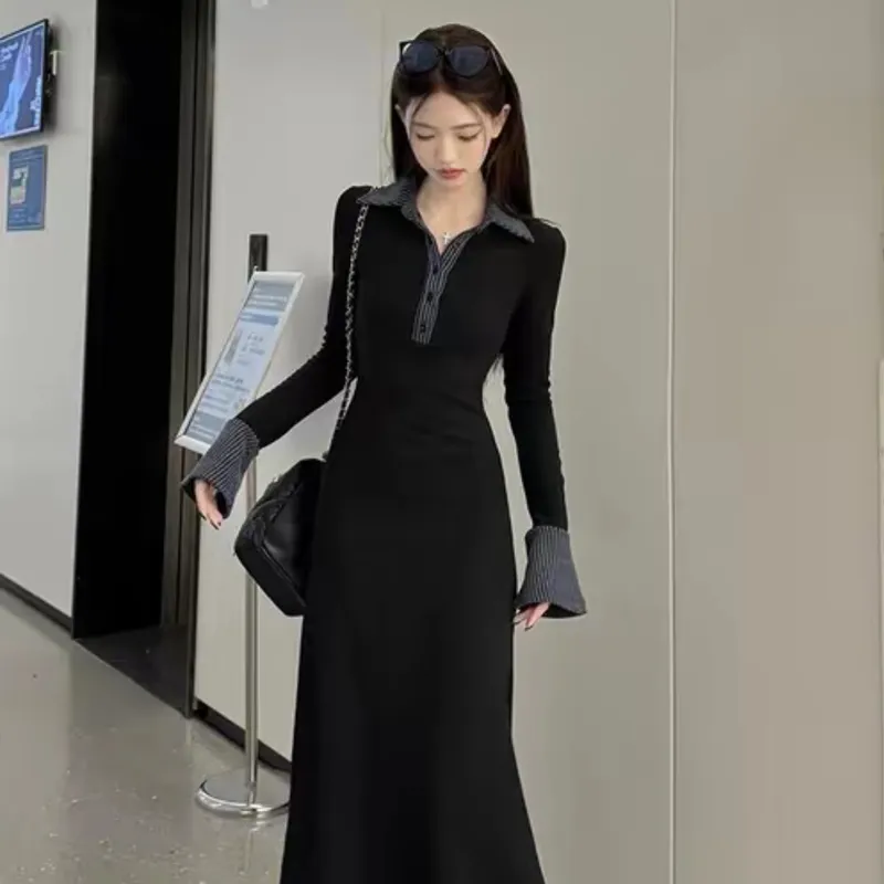 JOSR Long Sleeved Dress Women's Black-5