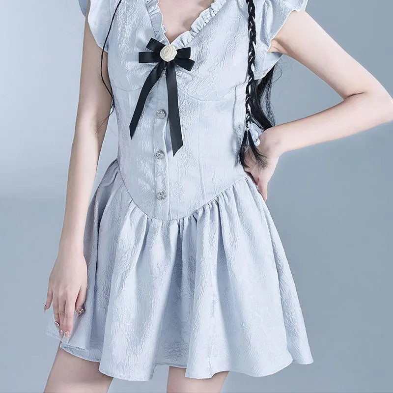 JOSR Short Sleeved Dresses Women's Light Blue-3