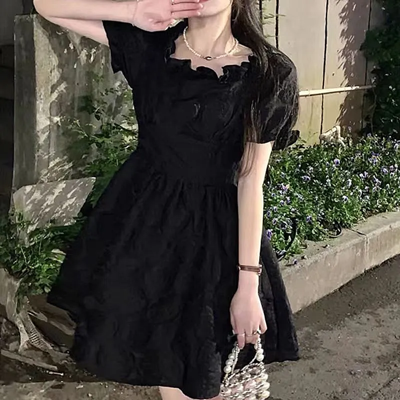 JOSR Short Sleeved Dresses Women's Black-3