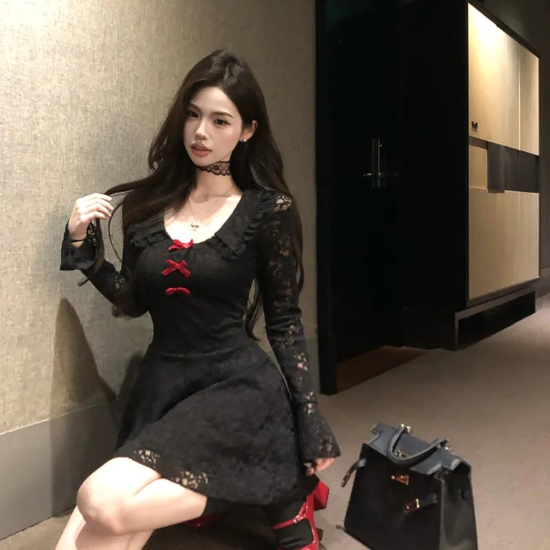 JOSR Long Sleeved Dresses Women's Black-5