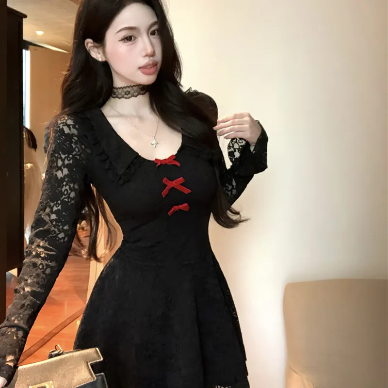 JOSR Long Sleeved Dresses Women's Black-3