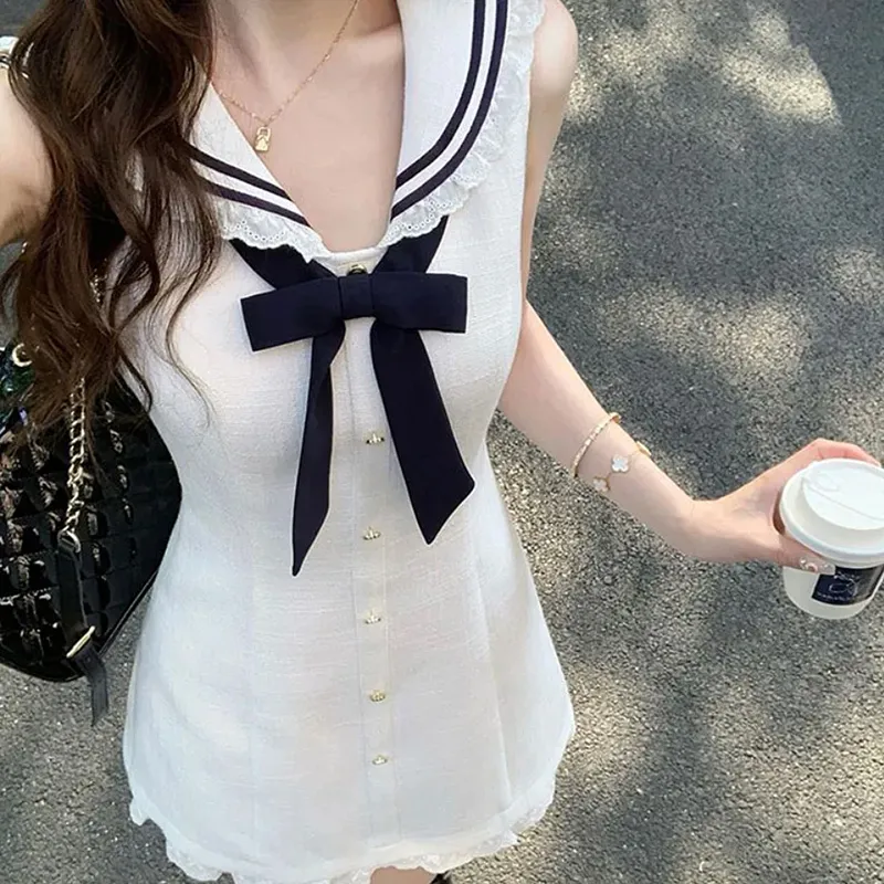 JOSR Sleeveless Dress Women's White-5
