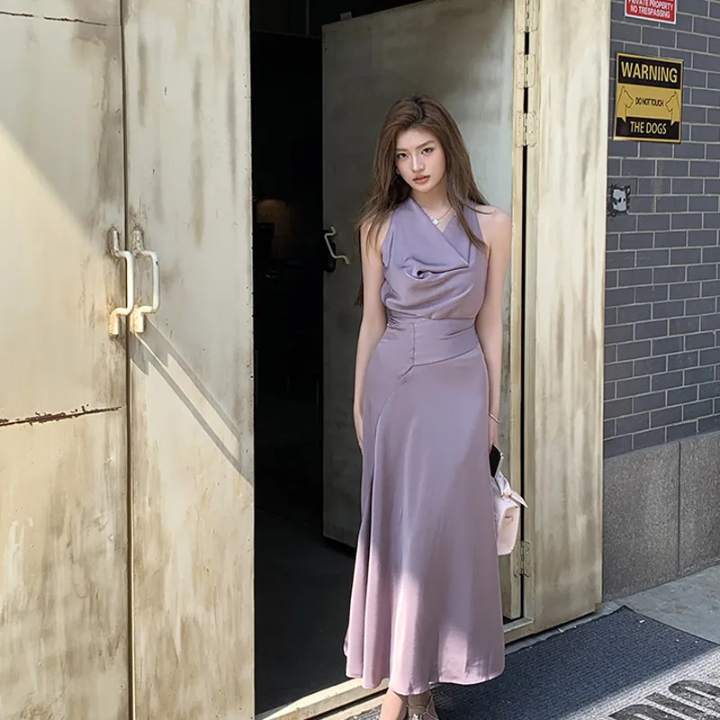 JOSR Sleeveless Dresses Women's Purple-3