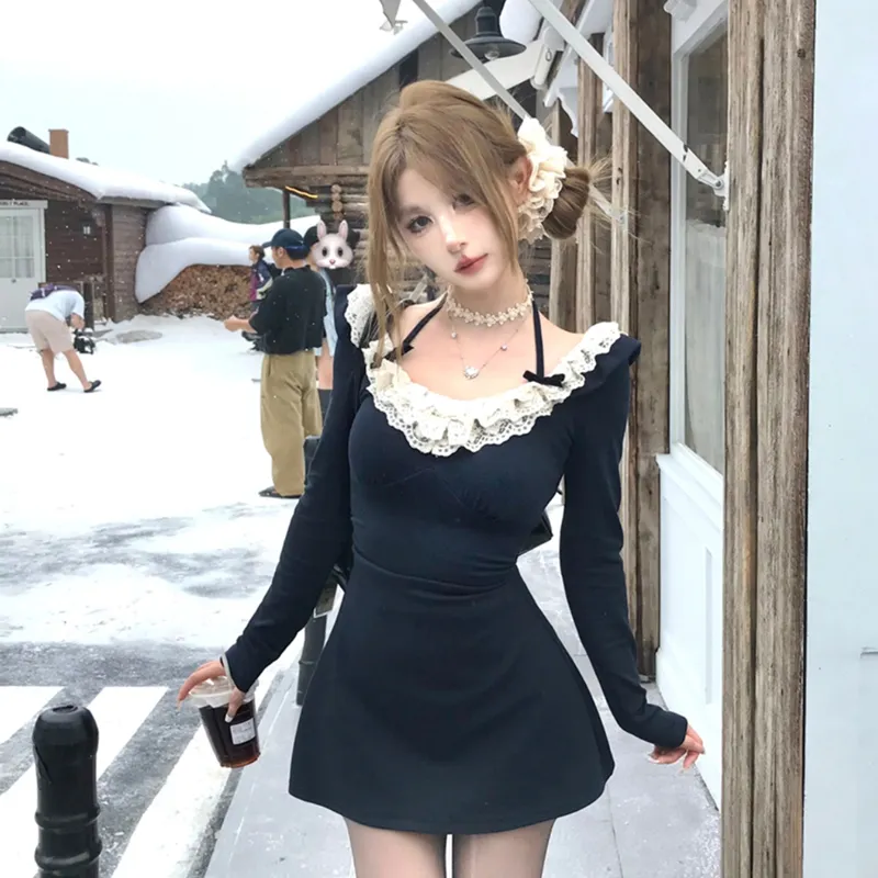 JOSR Long Sleeved Dress Women's Navy Blue-5