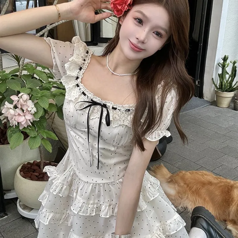 JOSR Short Sleeved Dresses Women's Polka Dot-4