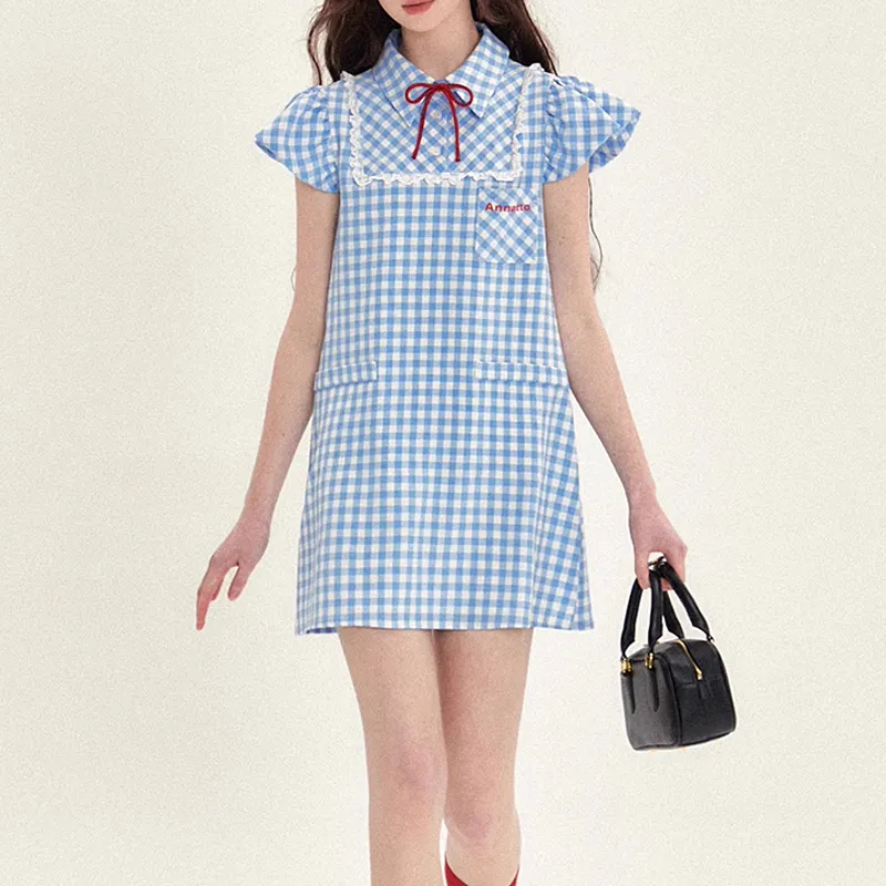 JOSR Short Sleeved Dresses Women's Blue-4