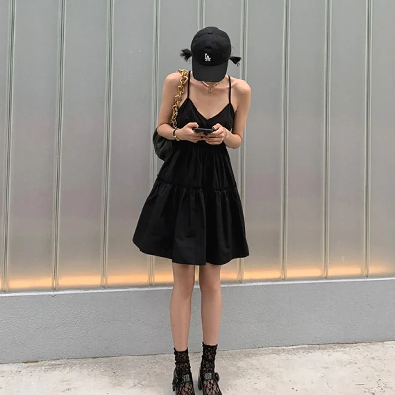 JOSR Slip Dresses Women's Black-3