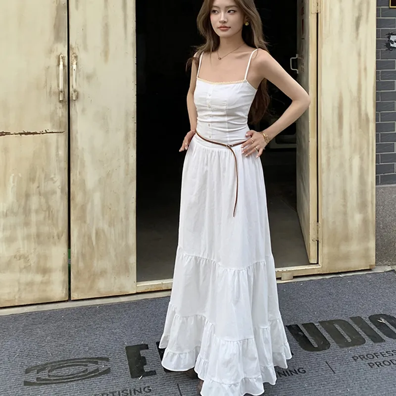 JOSR Slip Dresses Women's White-2
