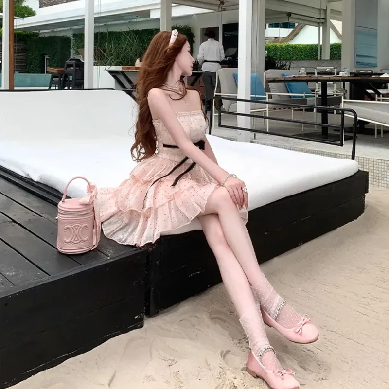 JOSR Slip Dresses Women's Pink-3