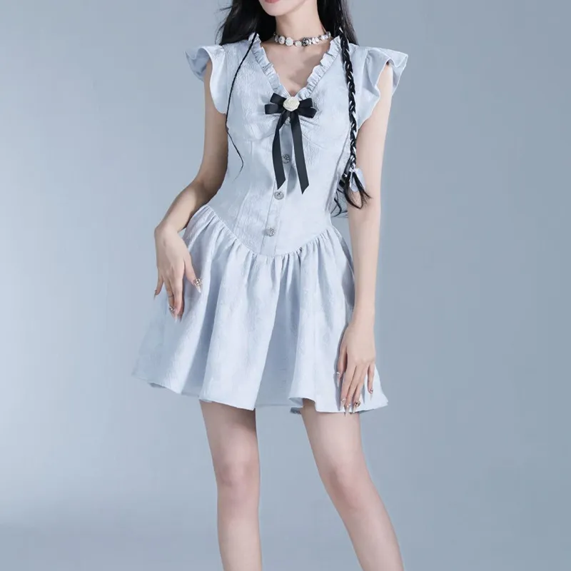 JOSR Short Sleeved Dresses Women's Light Blue-2