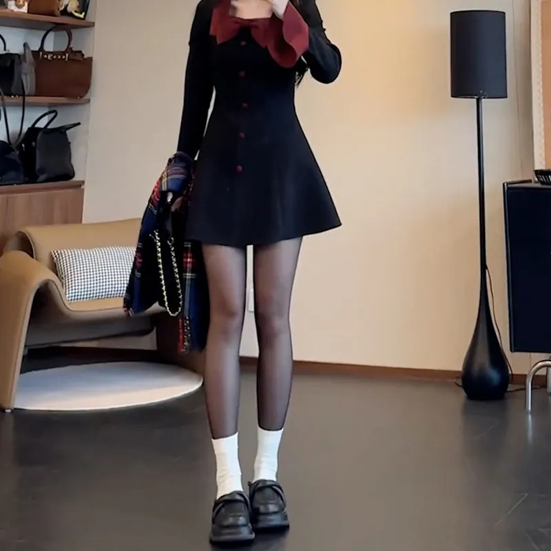 JOSR Long Sleeved Dress Women's Black-5