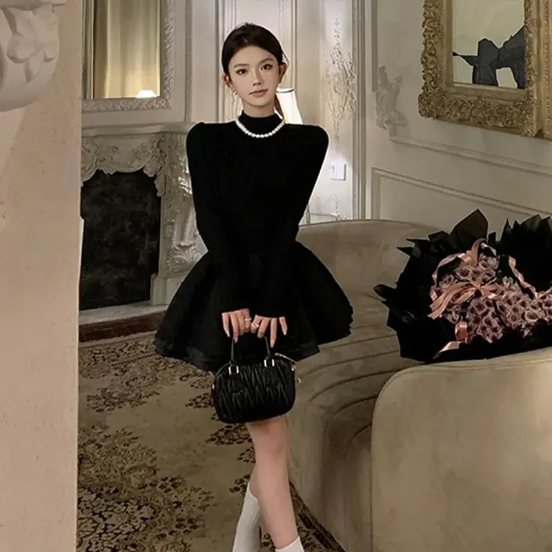 JOSR Long Sleeved Dresses Women's Black-3