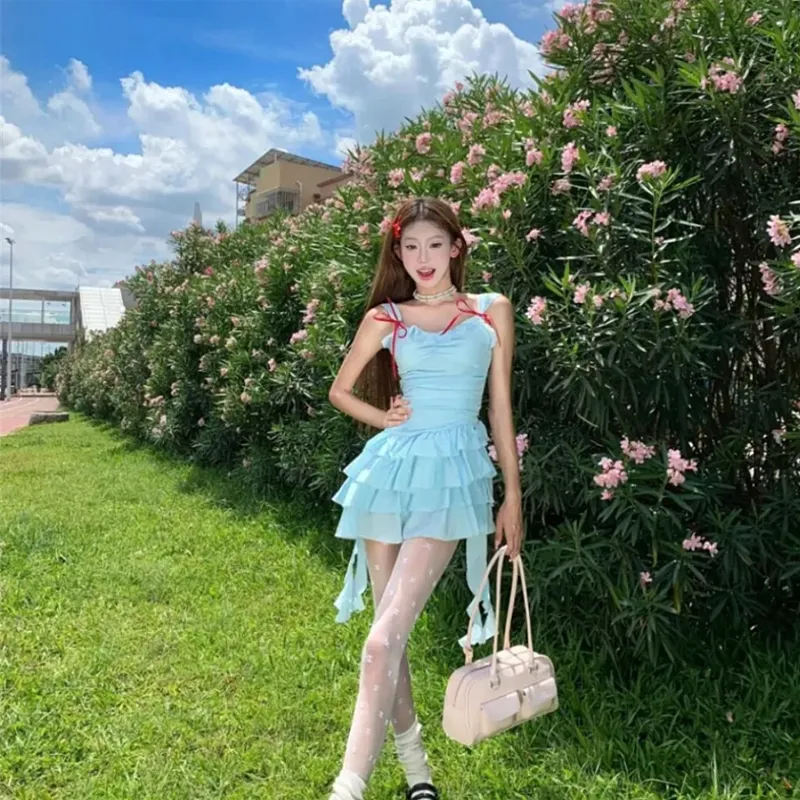 JOSR Slip Dresses Women's Blue-2