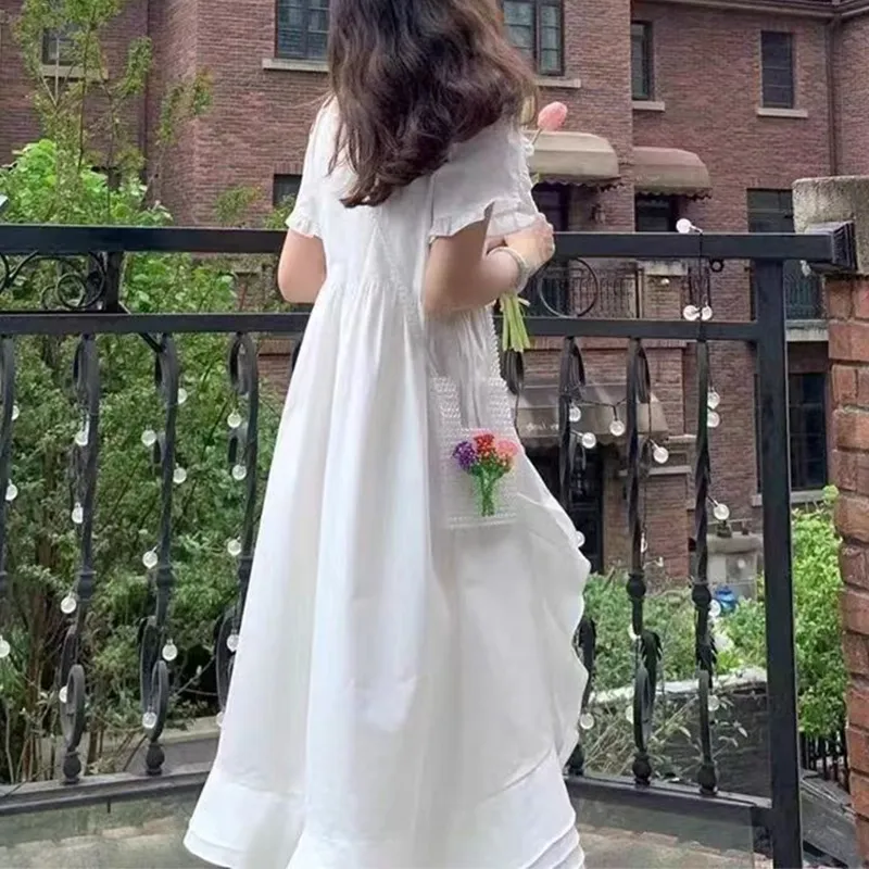 JOSR SS24 Short Sleeved Dresses Women's White-3