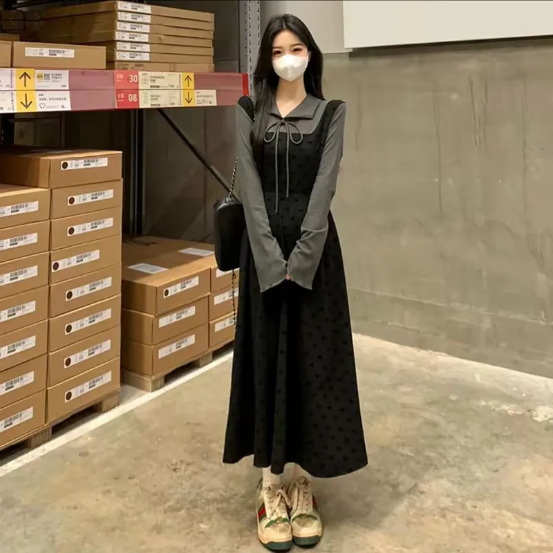 JOSR Long Sleeved Dress Women's Black-5