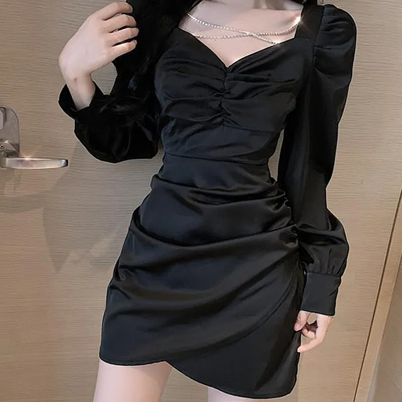 JOSR Long Sleeved Dresses Women's Black-4