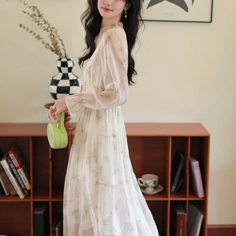 JOSR Long Sleeved Dresses Women's Apricot-2