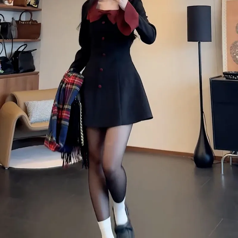 JOSR Long Sleeved Dress Women's Black-3