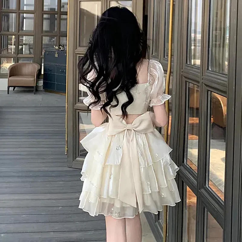 JOSR Short Sleeved Dresses Women's White-3