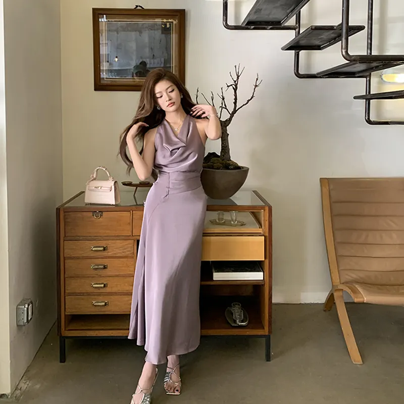 JOSR Sleeveless Dresses Women's Purple-4