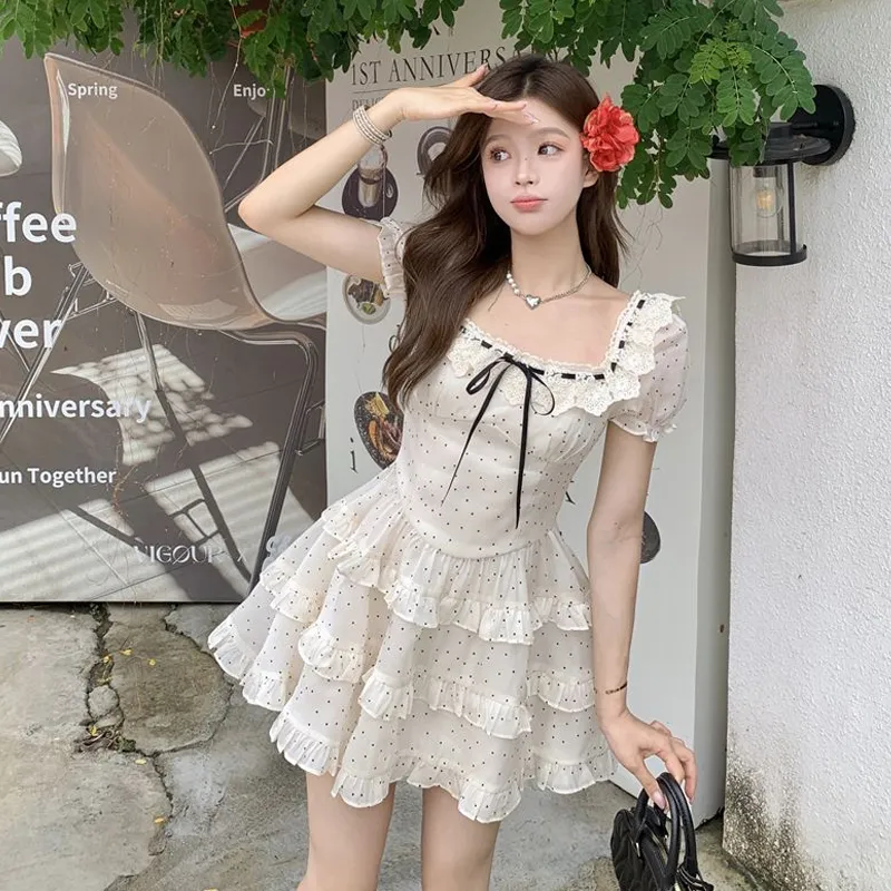 JOSR Short Sleeved Dresses Women's Polka Dot-2