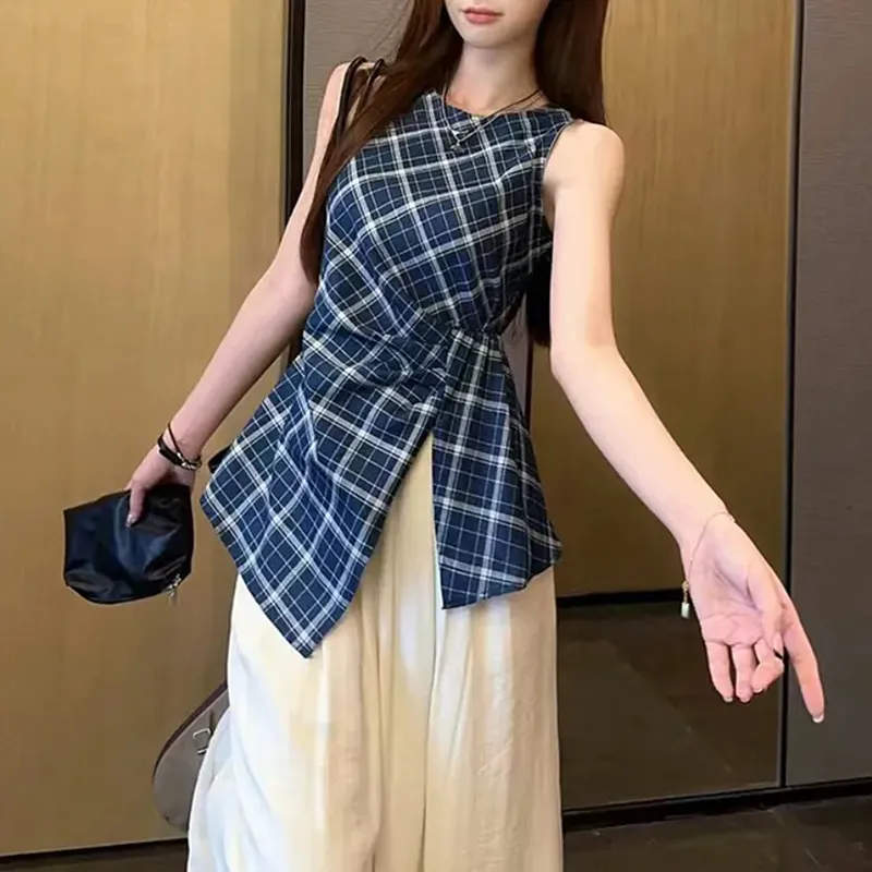 JOSR Sleeveless Dress Women's Plaid-2