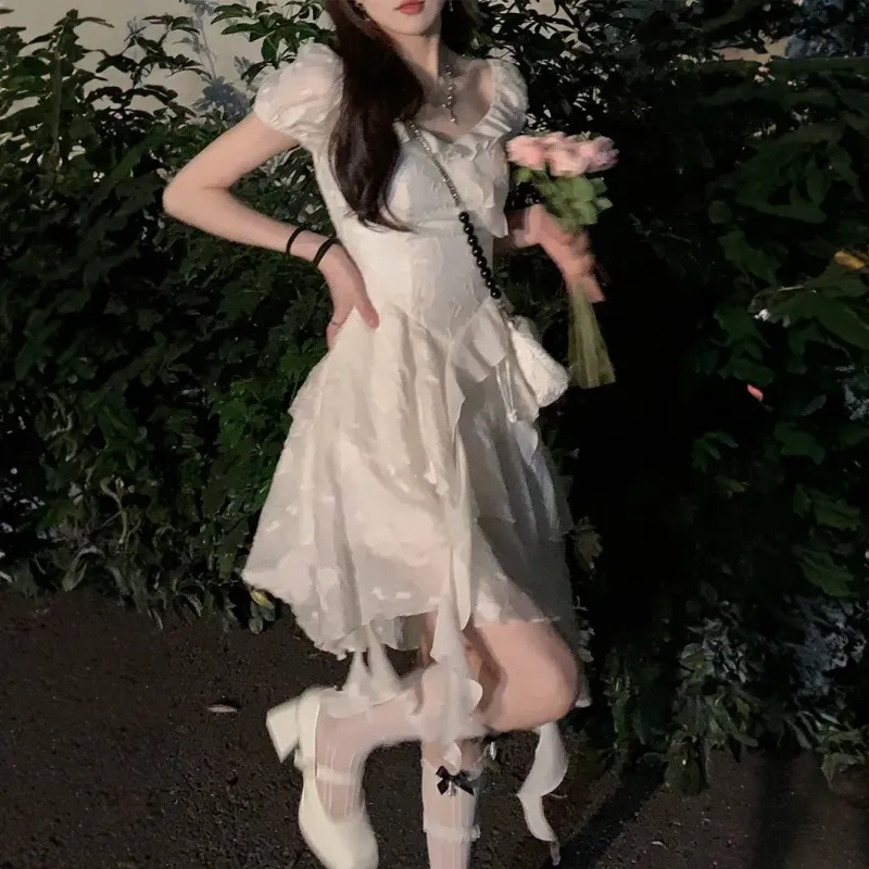 JOSR Short Sleeved Dress Women's White-5