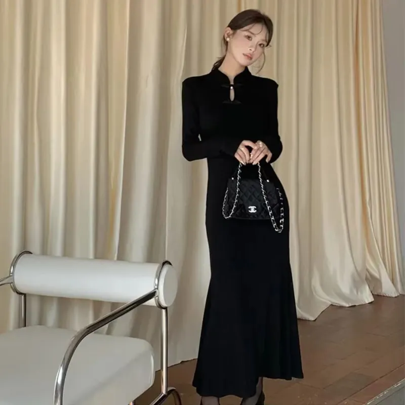 JOSR Long Sleeved Dresses Women's Black-4