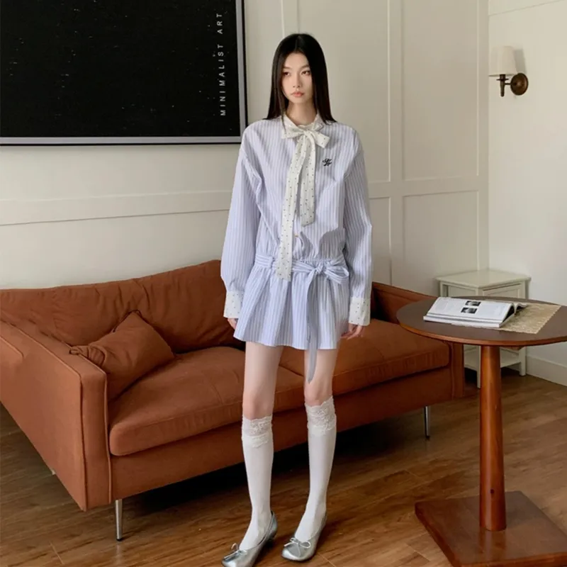 JOSR Long Sleeved Dress Women's Light Blue-2