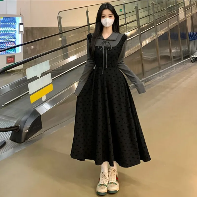 JOSR Long Sleeved Dress Women's Black-3