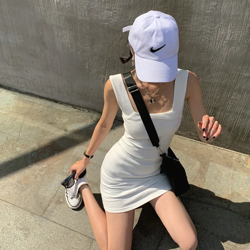 JOSR Slip Dresses Women's White-4