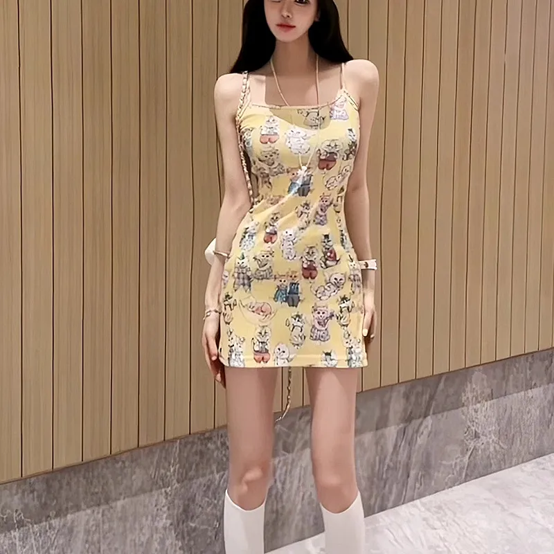 JOSR Slip Dresses Women's Yellow-2