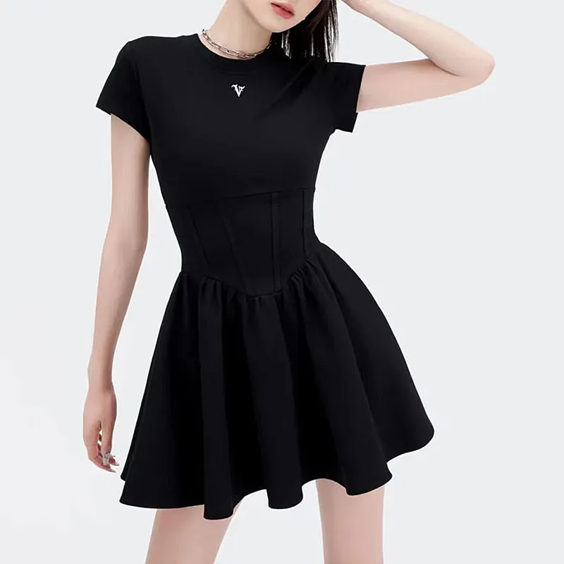 JOSR Short Sleeved Dresses Women's Black-2