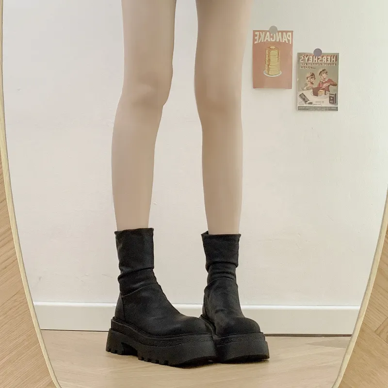 LXVB Slouch Boots Ankle Boots 6.5cm Women's-5