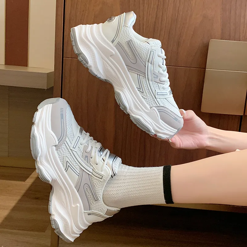 LXVB Slip-Resistant Breathable Low-Top Chunky Sneakers Women's-5