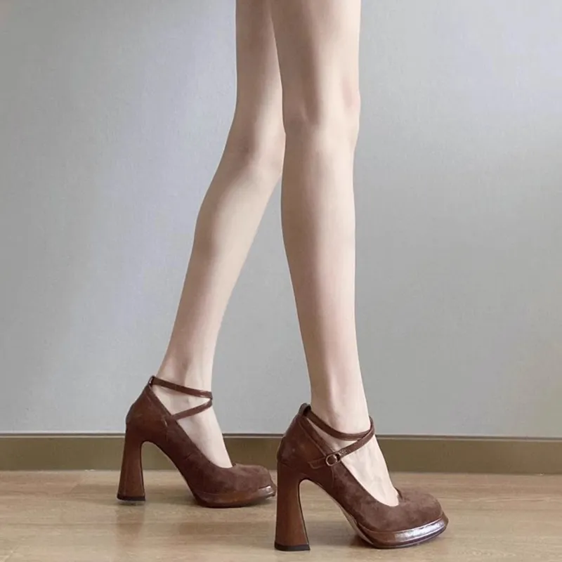 LXVB High Heels Women's Black/Light Brown-6