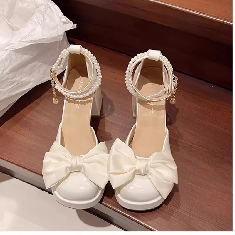 LXVB Chunky Heel High Heels 8cm Women's-6
