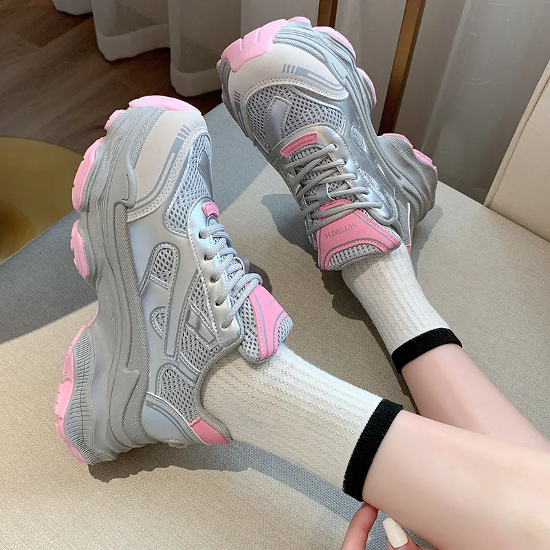 LXVB Slip-Resistant Breathable Low-Top Chunky Sneakers Women's-2