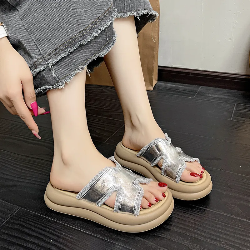 LXVB Rubber Sole Slip Resistant Slide Slippers Women's-15