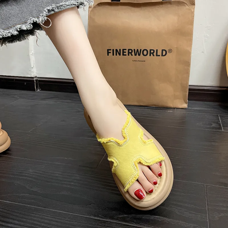 LXVB Rubber Sole Slip Resistant Slide Slippers Women's-11