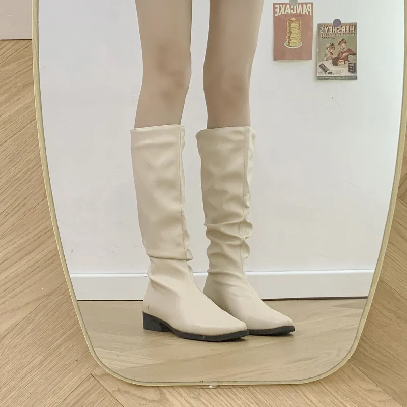 LXVB Slouch Boots Knee-high Boots 3cm Women's-36