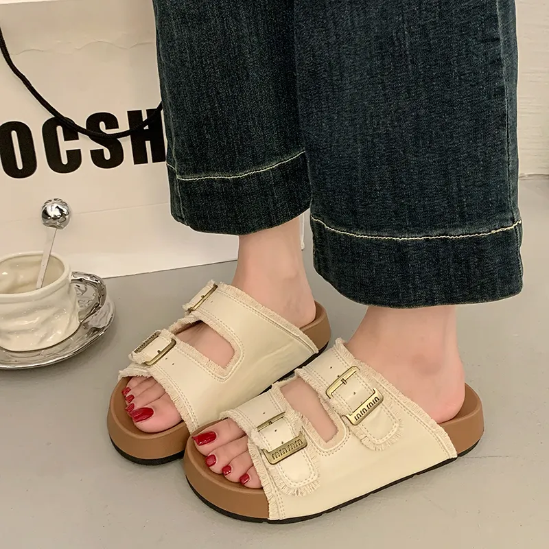 LXVB Rubber Sole Slip Resistant Slide Slippers Women's-16